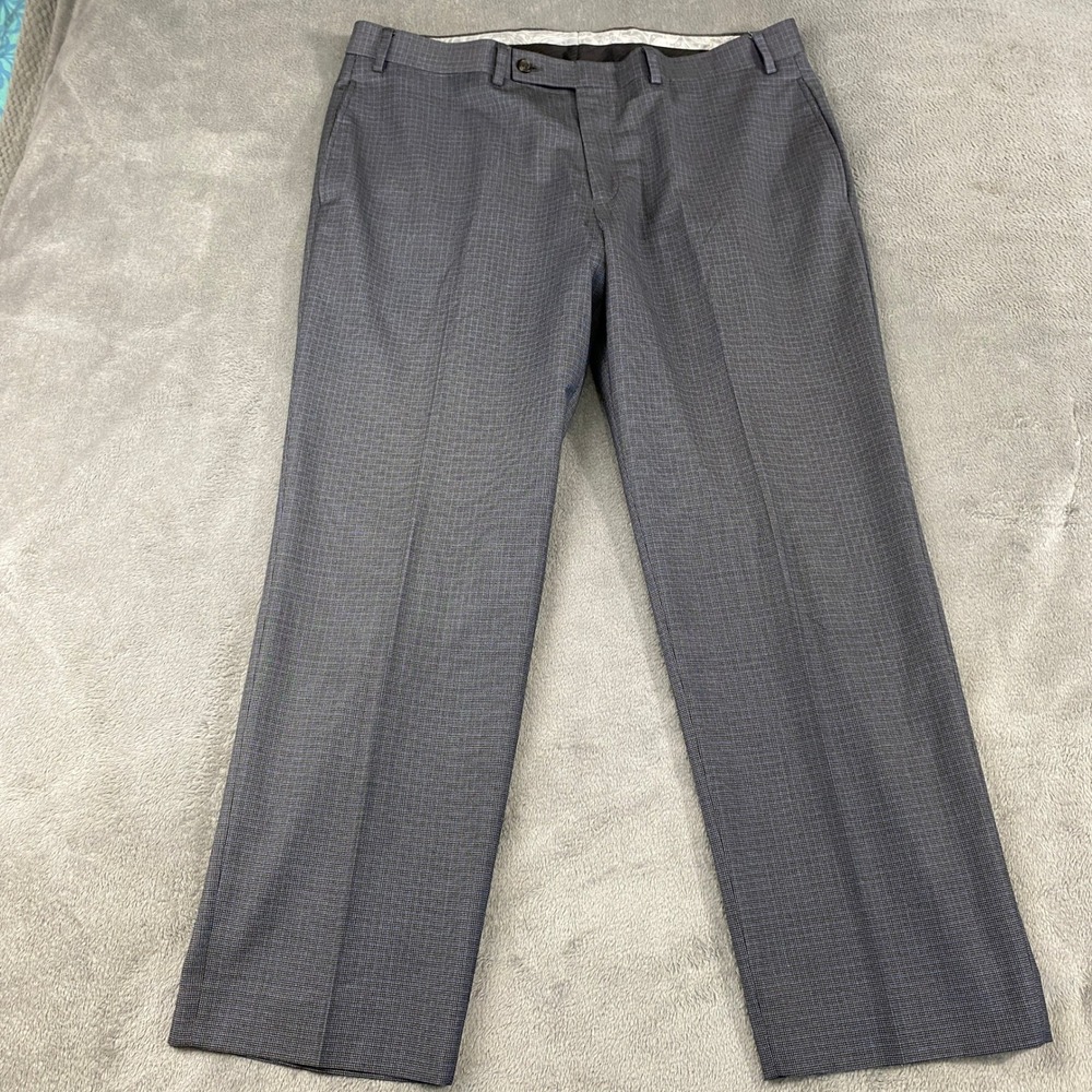 Lauren Ralph Lauren Dress Pants Mens 38x30 Grey Micro Check Flat Front Preppy